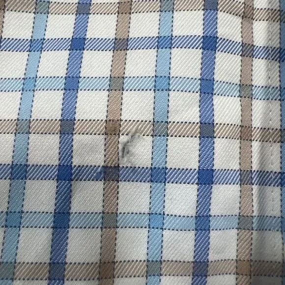 Peter Miller Men's Size XL Button Down Long Sleeve Plaid Shirt White Pre-Owned - Picture 7 of 8